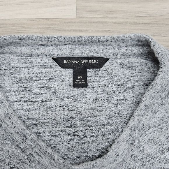 BANANA REPUBLIC Womens Gray Longsleeve Ruffle Soft Stretch Shirt Size Medium - Picture 4 of 5